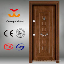 Diseños exteriores ISO9001 Puerta principal de madera de acero